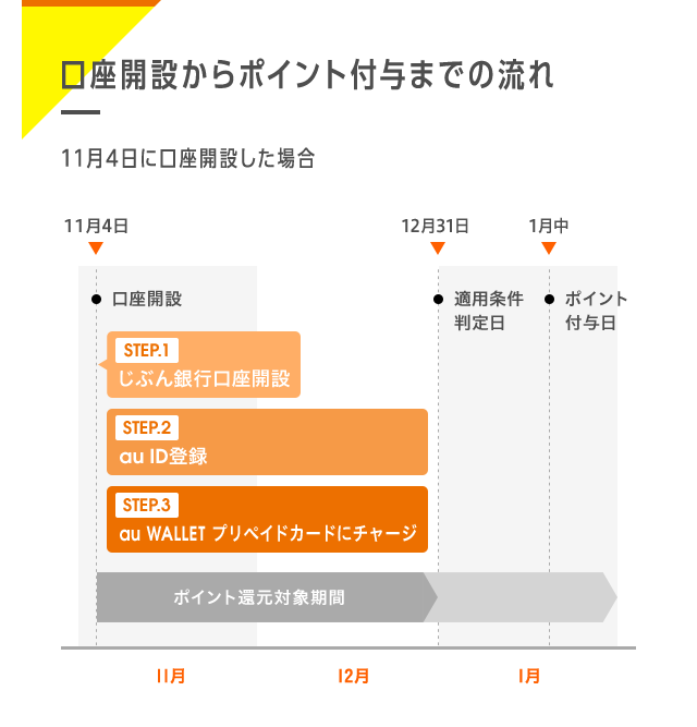口座開設からポイント付与までの流れ