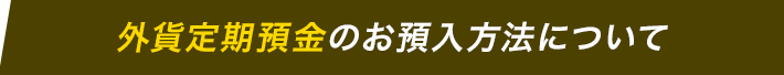 外貨定期預金のお預入方法について