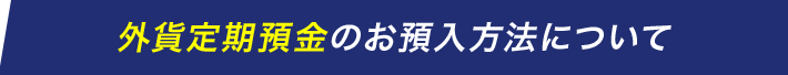 外貨定期預金のお預入方法について