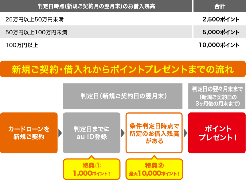 新規ご契約・借入れからポイントプレゼントまでの流れ