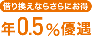 借り換えならさらにお得 年0.5％優遇