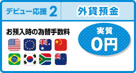 【デビュー応援2】外貨預金お預入時の為替手数料「実質 0 円」