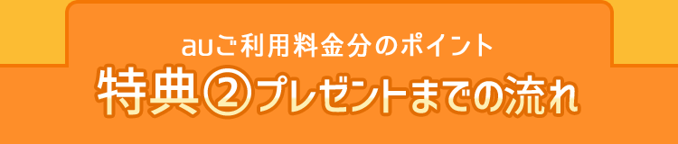 auご利用料金分のポイント 特典②プレゼントまでの流れ