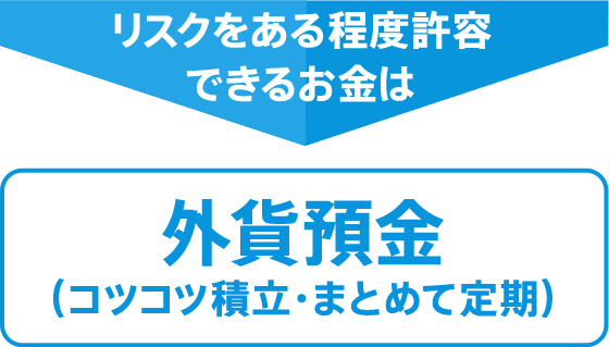 リスクをある程度許容できるお金は外貨預金（コツコツ積立・まとめて定期）